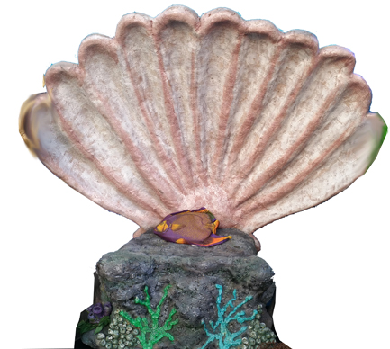 giant clam shell throne prop for rent